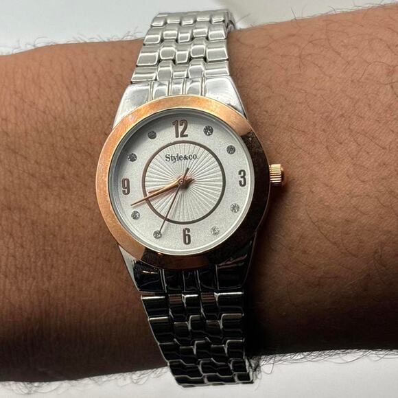 Silver gold men's watch - Picture 1 of 3